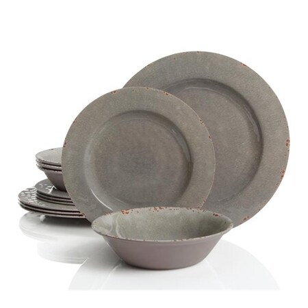 Gibson Muana Melamine Dw 12Pc Grey 114336.12